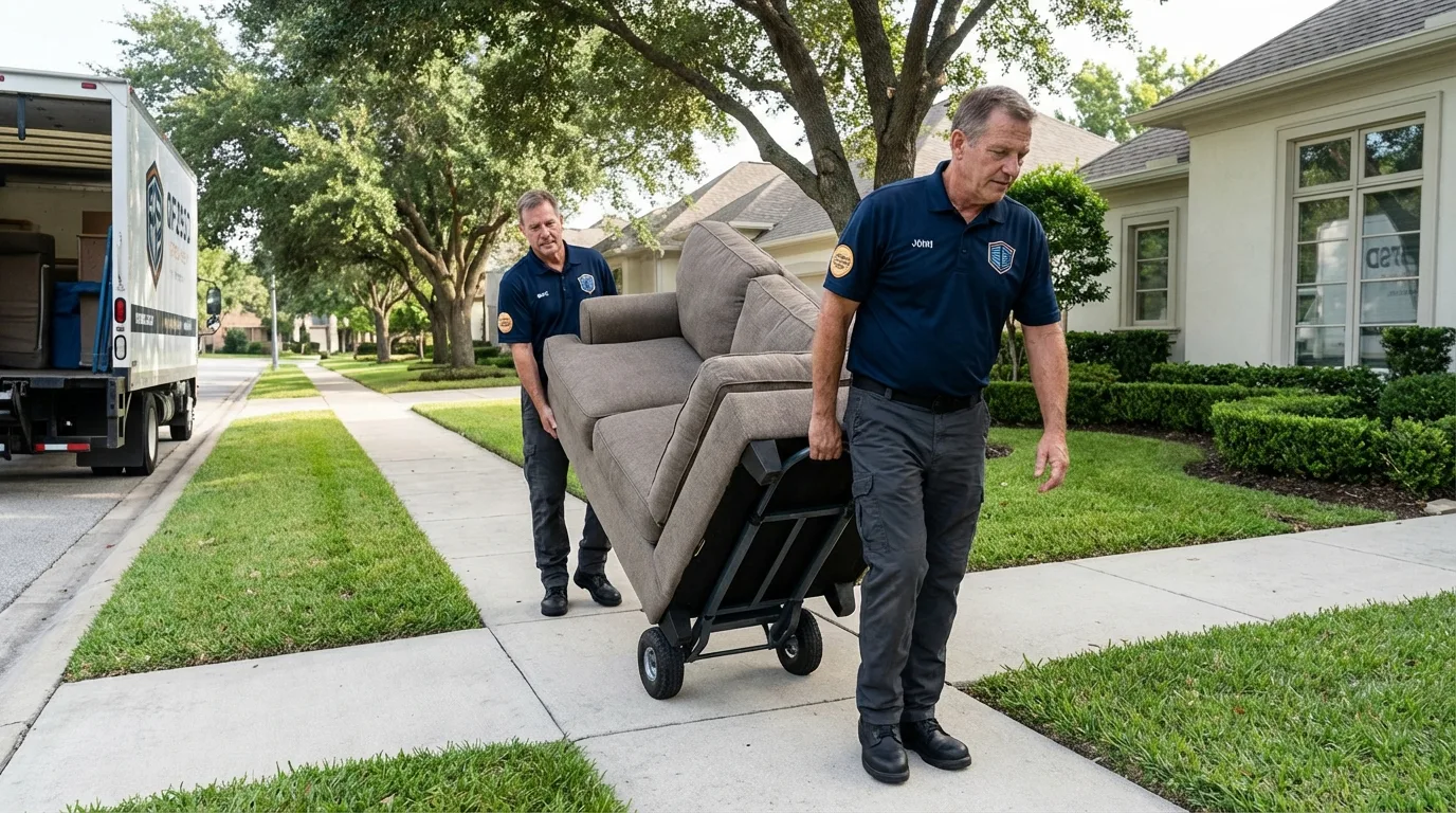 Local residential moving crew loading furniture in Roselle Park, NJ